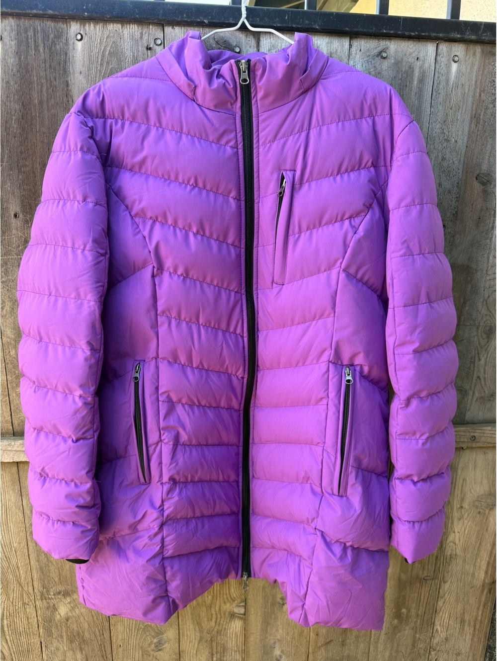 Purple Puffy Coat *missing hood* L